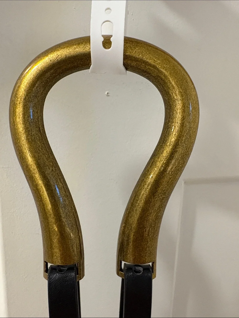 Rachel Zoe Metallic Gold Wall Hooks with Black Straps